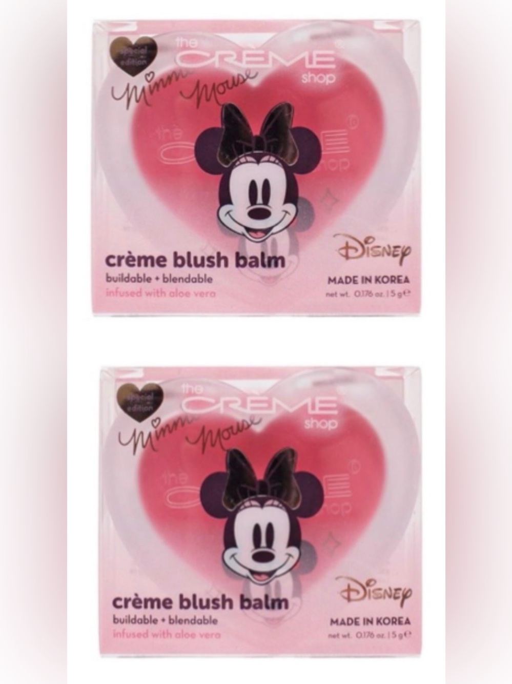 2PC The Crème Shop Disney Minnie Special Edition Blush Balm Date Night NIB